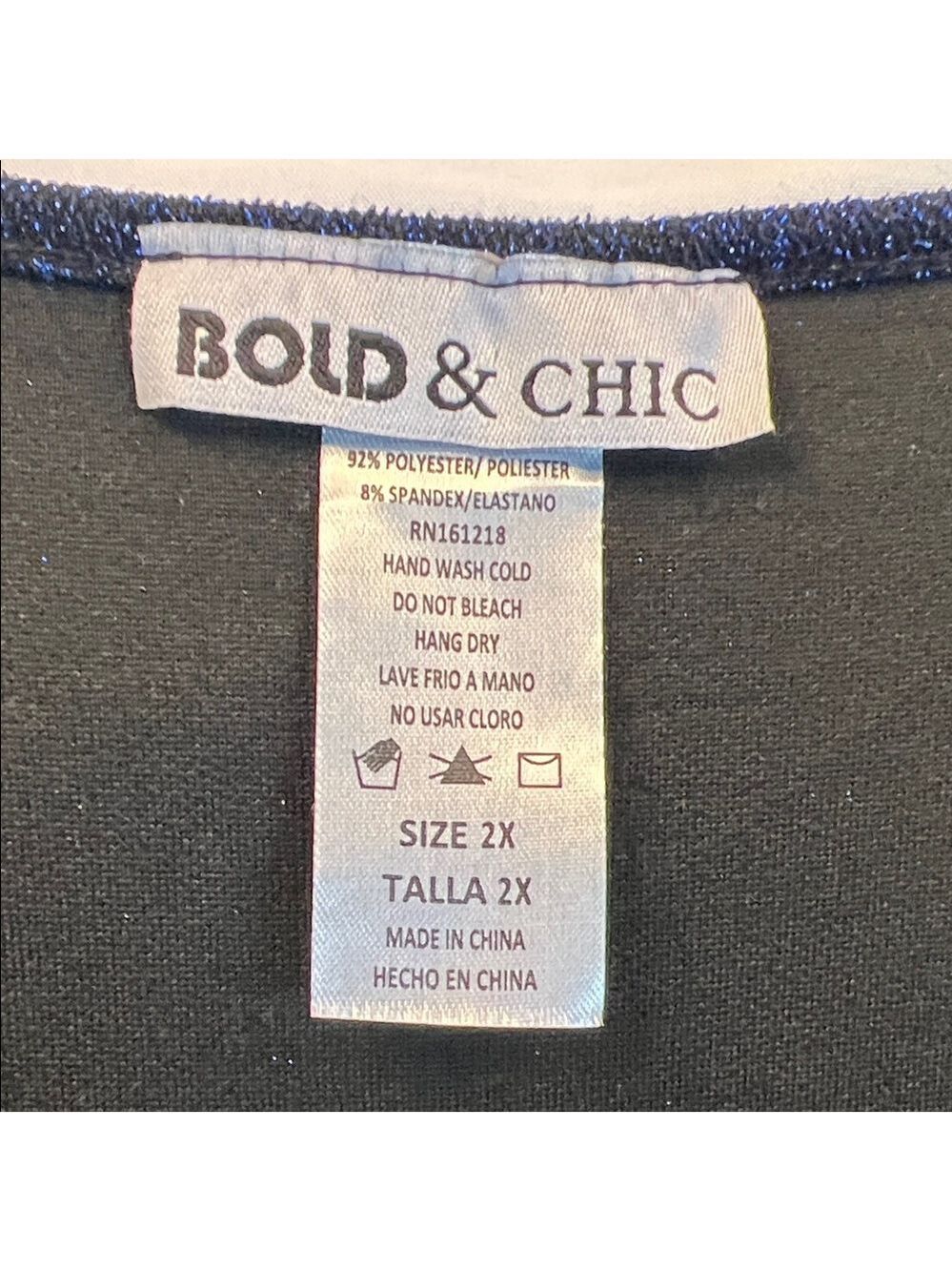 Bold & Chic Navy Blue “Sparkle”Sleeveless Jumpsuit, Plus Size 2X - Picture 3 of 10